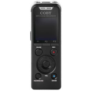 COBY VOICE RECORDER MP3-8GB+EARPHONE-VOX-TEL RECORD-USES AAA-CVR50